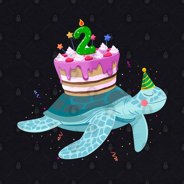 Turtle 2nd Birthday 2 Years Old Turtles Reptiles Testudines by Msafi